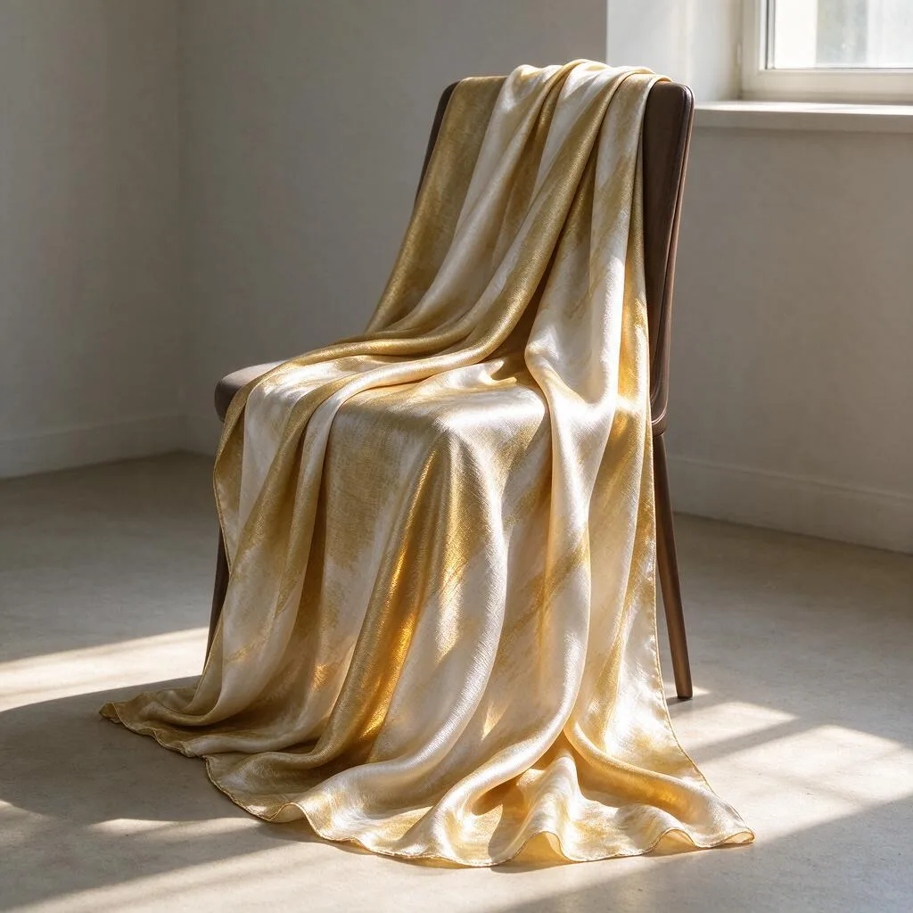 A wrap draped over the back of a plain chair